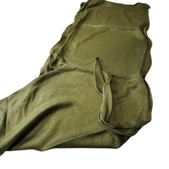 Olive Green Curly Hem Scarf Fall Scarf Rectangular Scarf - NEW - Picture 2 of 4